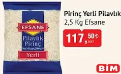 EFSANE PİRİNÇ YERLİ PİLAVLIK 2,5 KG